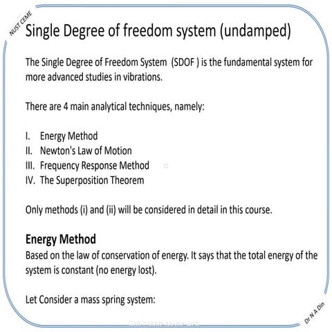 ME421 The Single Degree of Freedom System (Undamped).pdf