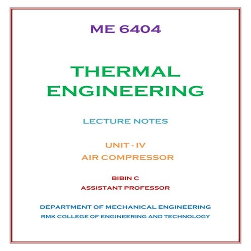 ME 6404 THERMAL ENGINEERING UNIT IV