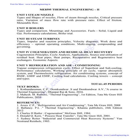 Me8595 thermal engineering – ii