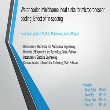 Water cooled minichannel heat sinks for microprocessor cooling: Effect ...