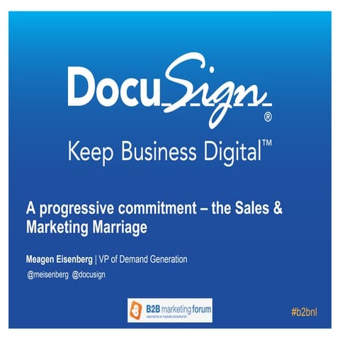 A progressive commitment – the sales and marketing marriage (Meagen Eisenberg)