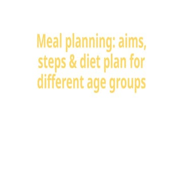 View of Meal planning principles goals of different categories | PPTX