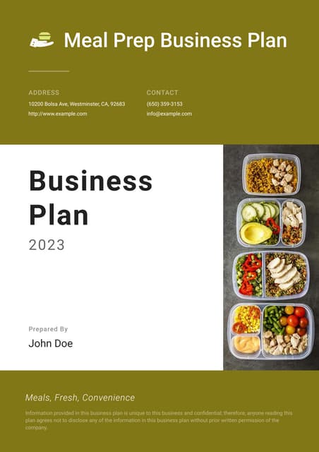 meal prep business plan PDF meal prep business plan PDF