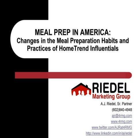 MEAL PREP IN AMERICA: Changes in the Meal Preparation Habits and Practices o...