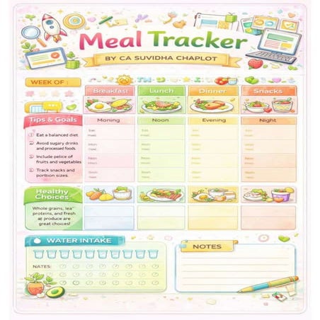 Meal Tracker - Track Your Daily, Weekly, Monthly, Quarterly & Yearly ...
