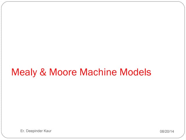 Mealy moore machine model