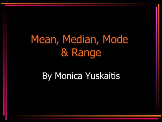 Mean, median, mode, & range ppt | PPT image.