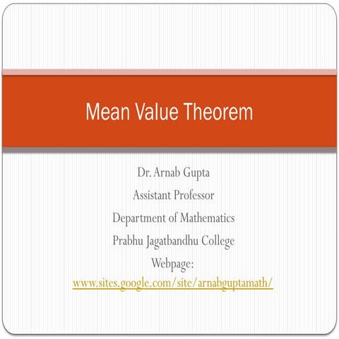 Rolles theorem | PPTX