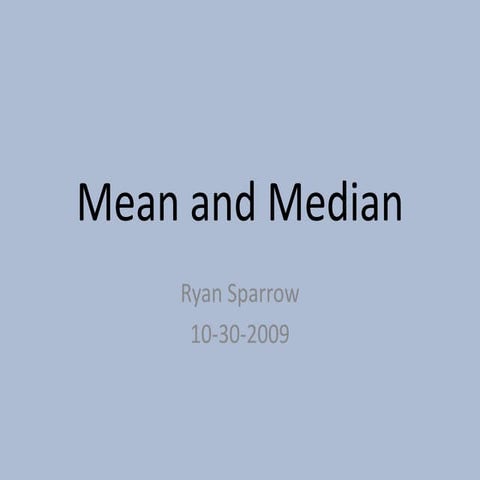 Mean And Median