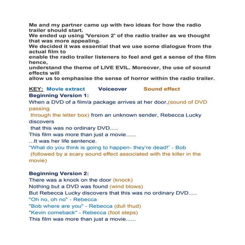 Radio Trailer Script