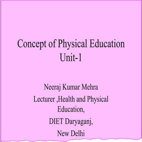 Concept of Physical Education -1