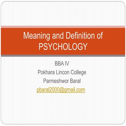 Meaning and definition of psychology