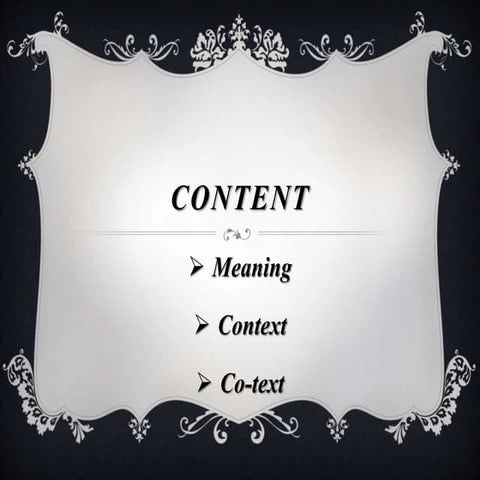 Meaning, context ,co text 2