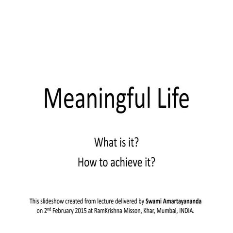 Meaningful Life