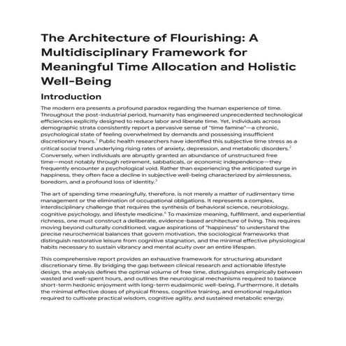 The Architecture of Flourishing: A Multidisciplinary Framework for ...