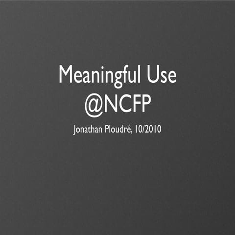 Meaningful use overview