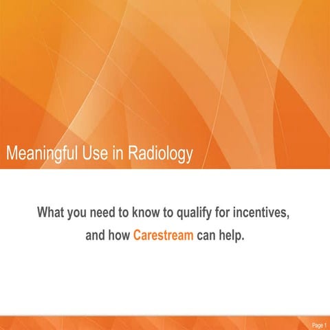 Meaningful Use in Radiology