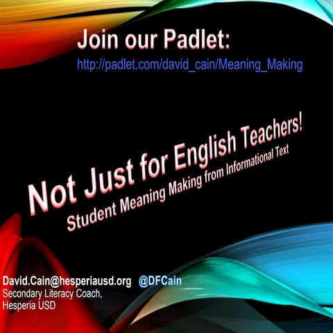 Student Meaning Making from Informational Text