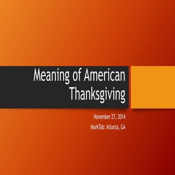 Meaning of American Thanksgiving