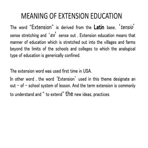 Introduction of extension education