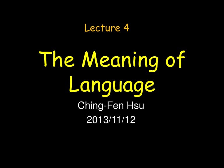 Meaning of language