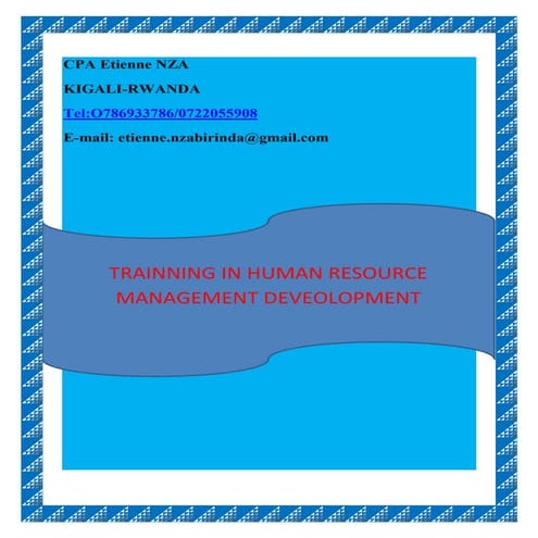 HUMAN RESOURCE MANAGEMENT DEVELOPMENT