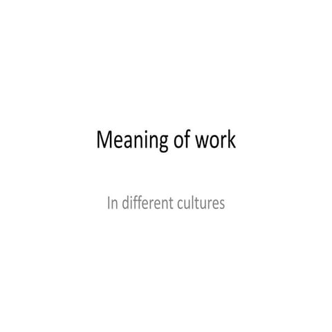 Meaning of work