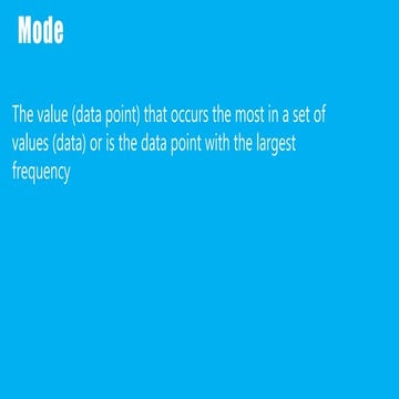 Mean,Median and Mode Revision 