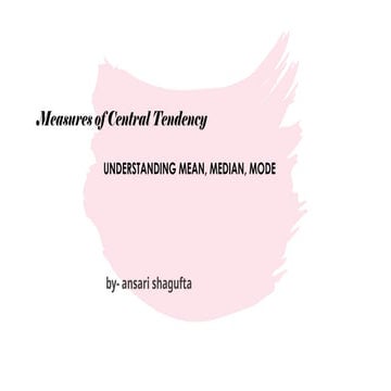 measures of central tendency (mean median and mode)