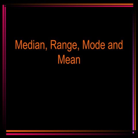 Mean, median, mode and range power point | PPT