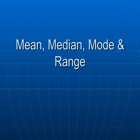 Mean Median Mode Range | PPT
