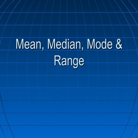 Mean median mode_range | PPT
