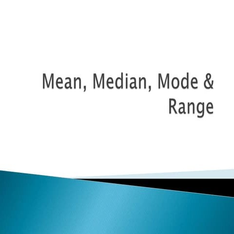 Mean median mode_range | PPT