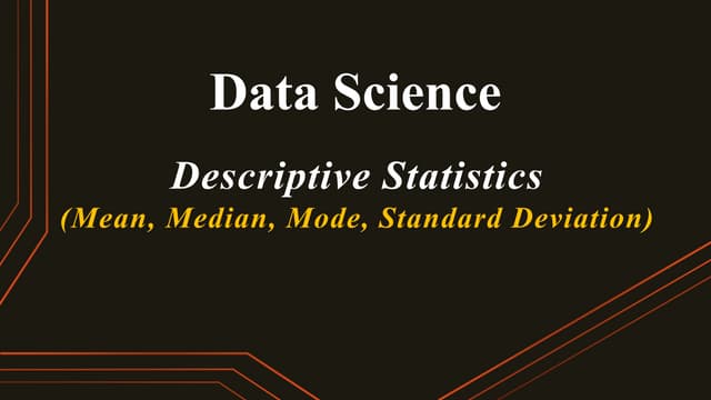 Descriptive Statistics Mean Median Mode And Standard Deviation Ppt Descriptive Statistics Mean Median Mode And Standard Deviation Ppt