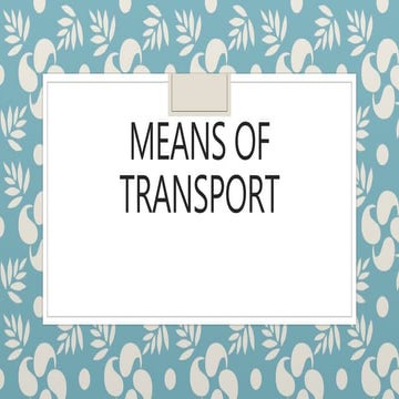 Means of transport 
