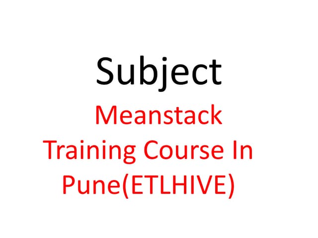 Means stack course in pune(etlhive)
