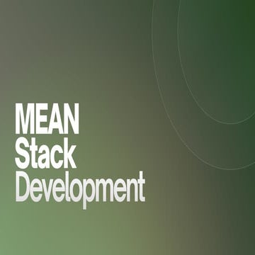 Comprehensive MEAN Stack Development Course for Full-Stack JavaScript | PDF
