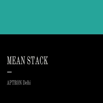 MEAN STACK Course in Delhi