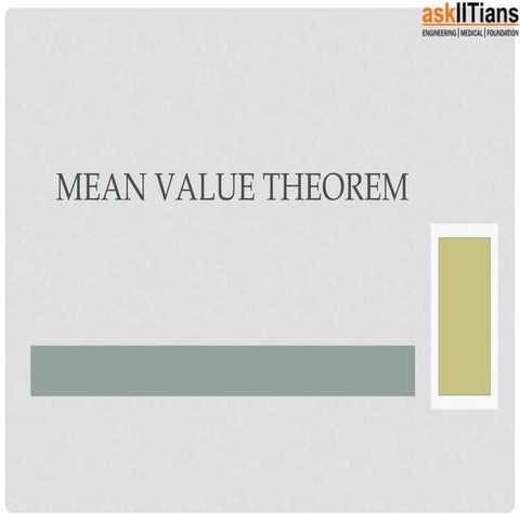 Mean Value Theorem | Mathematics