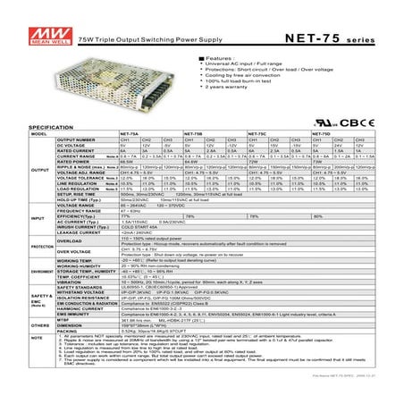 Mean well   net-75 triple out