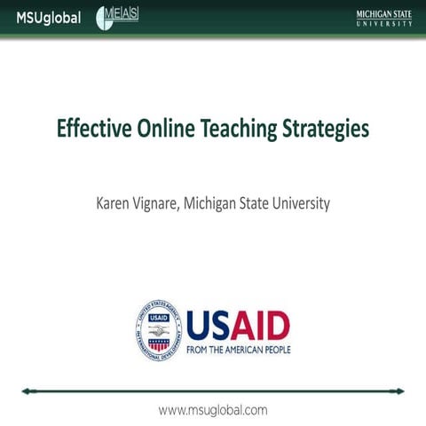 MEAS Course on E-learning: 3 Effective online teaching strategies