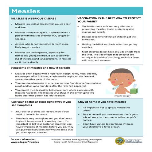 NC DHHS Information about Measles and Vaccination | PDF