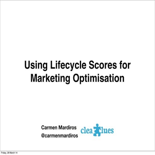 Using Lifecycle Scores for Marketing Optimisation
