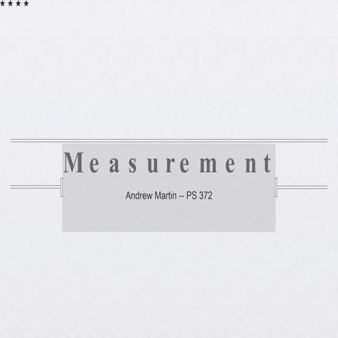 Measurement