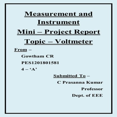Voltmeter - Measurement and Instruments