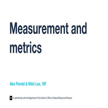 Measurement and metrics