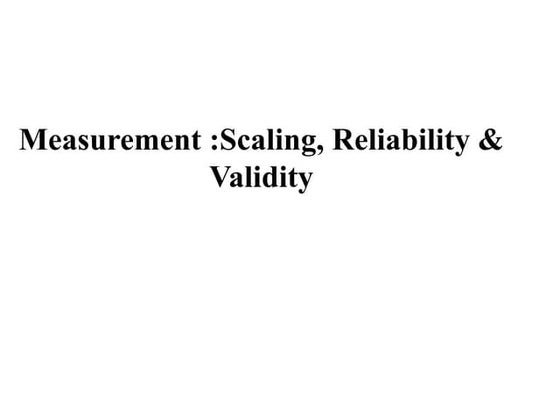 Measurement Scales in Research | PPTX