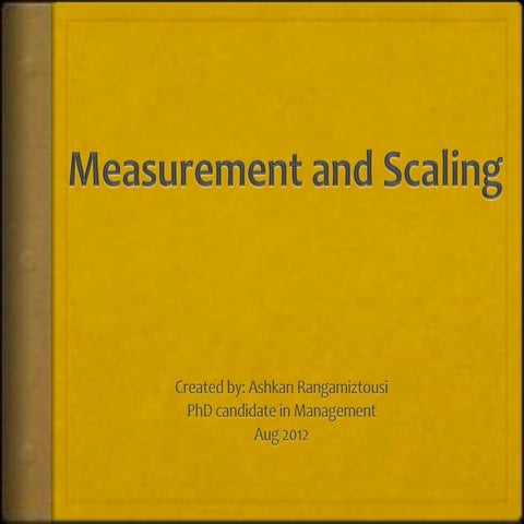 Measurement and scaling 