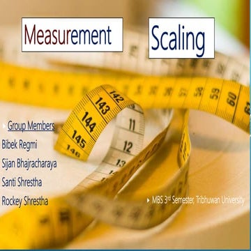 Measurement , Attitude Measurement and Scaling