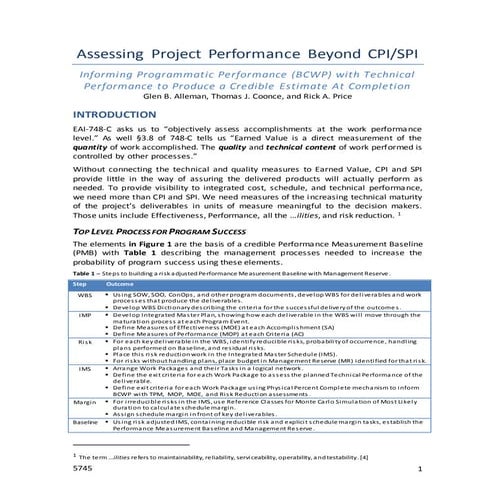 Assessing Project Performance Beyond CPI/SPI